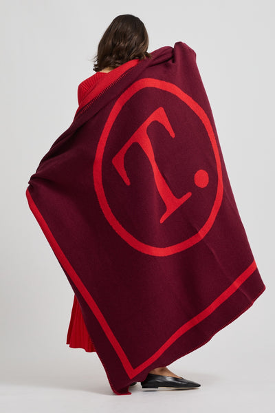 Toorallie Logo Wool Blanket - Red