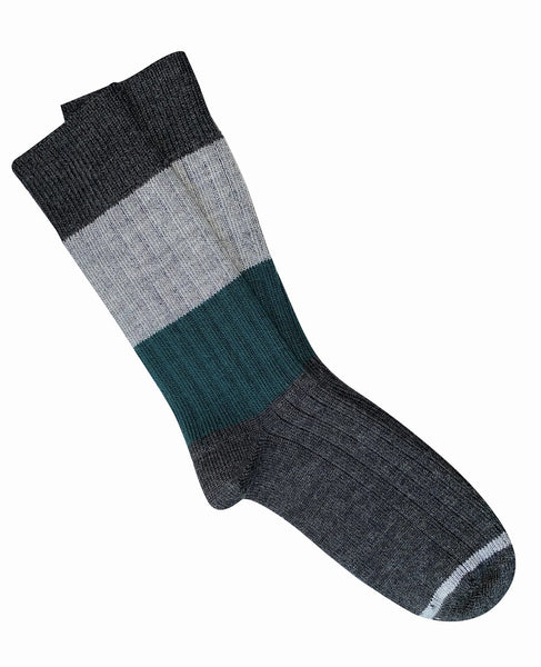 Chunky Rib Merino Socks - Charcoal
