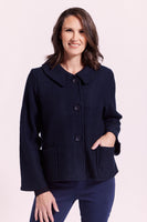 Boiled Wool Audrey Jacket - Navy