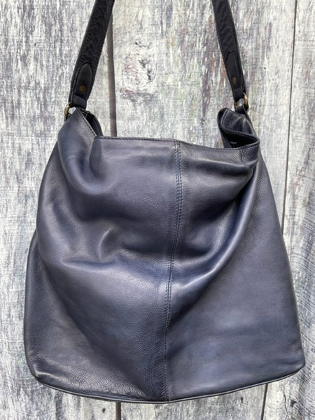 Portsea Hobo Leather Bag - Navy