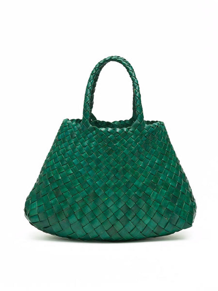 Tesserre Leather Basket - Jade