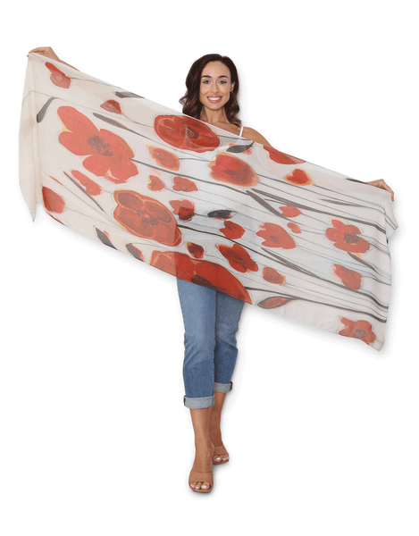 The Artist Label Scarf - Anzac Poppies
