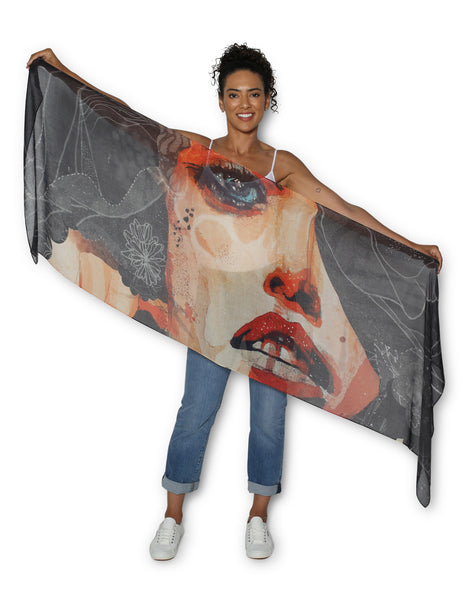 The Artist Label Scarf - Carbon Beauty