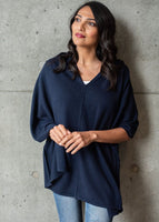 Cotton Cashmere Topper - French Navy