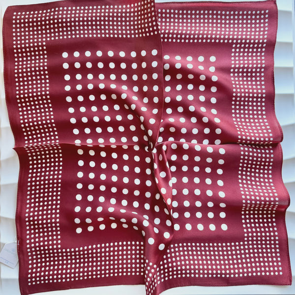 Red Spotty Silk Neck Scarf