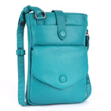 Saffron Leather Mobile Phone Bag - Turquoise