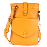 Saffron Leather Mobile Phone Bag - Yellow