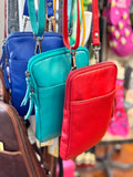Leather Mobile Phone Bag - Red