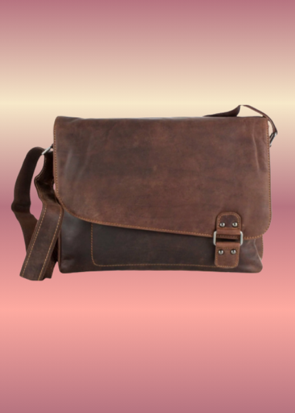 Leather Shoulder Laptop Bag - Martin