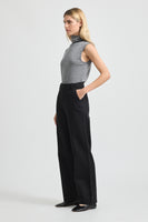 Wide Leg Merino Denim Jeans - Black