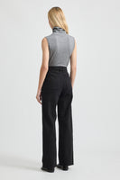 Wide Leg Merino Denim Jeans - Black