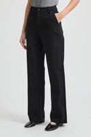 Wide Leg Merino Denim Jeans - Black
