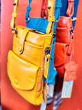 Saffron Leather Mobile Phone Bag - Yellow