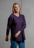 Queen Vee Curved Hem Tunic - Plum