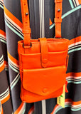 Saffron Leather Mobile Phone Bag - Orange