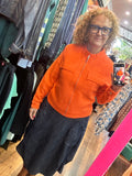 Boiled Wool Bomber Zip Jacket - Tango