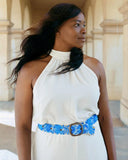 Forget Me Not Embroidered Wool Belt