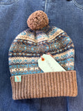 Wool Irish Twist Beanie - Blues