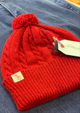 Wool Cable Beanie - Red