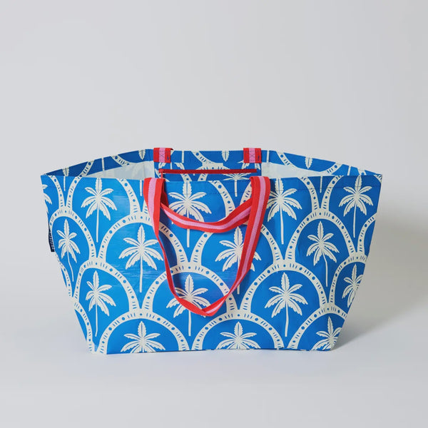 Oversized Tote - Blue Palms