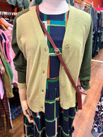 Cotton/Cashmere Block Cardigan - Navy/Lime