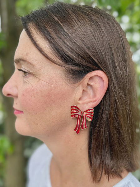 Bow Christmas Earrings