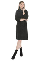 Cable Detail Winter Dress - Charcoal