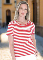 Stripe Short Sleeve Tee - Red/White