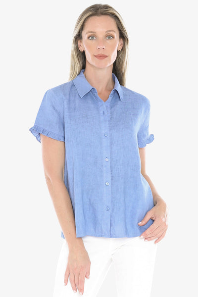 Pigment Ruffle Shirt - Coastal