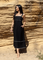 Ric Rac Maxi Dress - Black