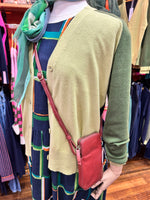 Cotton/Cashmere Block Cardigan - Navy/Lime
