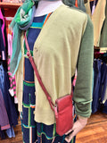 Cotton/Cashmere Block Cardigan - Navy/Lime