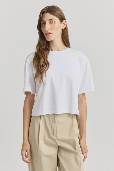 Relaxed Crop Tee - White