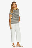 Core Stripe Tee - Olive/White