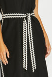 Ric Rac Detail Dress - Black