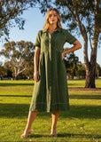 Seam Detail Shirt Dress - Evergreen