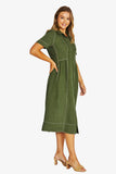 Seam Detail Shirt Dress - Evergreen