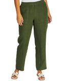 7/8 Core Linen Pants - Evergreen