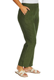 7/8 Core Linen Pants - Evergreen