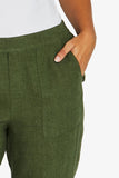 7/8 Core Linen Pants - Evergreen