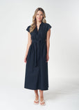 Shell Cap Sleeve Dress - Dark Navy
