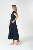 Shell Cap Sleeve Dress - Dark Navy