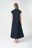Shell Cap Sleeve Dress - Dark Navy