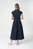 Shell Cap Sleeve Dress - Dark Navy