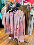 Loire Lambswool Stripe Cardigan - Rose