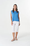 Amber Cotton Vest - Azure Blue