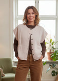 Komma Lambswool Button Vest - Oat