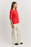 Extra Fine Relaxed Knit Tee - Poppy