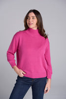 High Neck Merino Blend Sweater - Azalea Pink