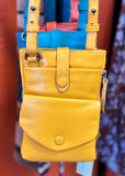 Saffron Leather Mobile Phone Bag - Yellow